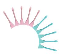 GANAZONO 10pcs Silicone Face Mask Brush and Applicator Tool Dual-ended with Spatula Scoop for Facial Skincare, Soft Silicone Beauty Brushes in Pink and Blue for Mud, Lotion, and Makeup