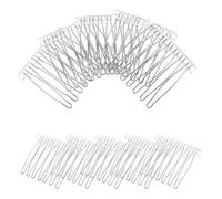GANAZONO 10pcs Stainless Steel Hair Combs with 7 Teeth for Thick Hair Bridal Wedding Veil Side Combs for Women and Brides