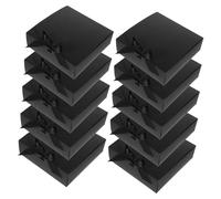 GANAZONO 10pcs Thickened Kraft Paper Flip Lid Gift Boxes Black DIY Candy Packaging Storage Case for Party Favors Jewelry Cosmetics Gifts