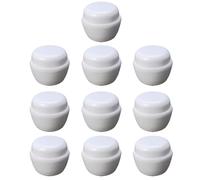 GANAZONO 10Pcs White Mushroom-Shaped Plastic Cream Jars with Inner Lids 20G Leak-Proof Refillable Lotion Containers for Travel Skincare Sample Storage