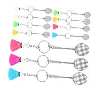 GANAZONO 11pcs Badminton Charm Pendant Badminton Racket Key Ring Theme Birthday Sport Keychain Rackets Pendant Keychain Party Decorations
