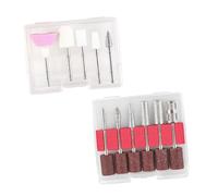 GANAZONO 11pcs Nail Art Drill Bits Sanding Heads Nail Grinding Head Drill Brush Boards Feet Manicure
