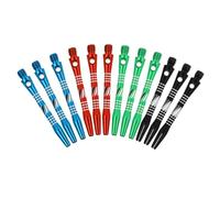 GANAZONO 12pcs Aluminum Dart Shafts with Standard Screw Thread Knurled Non-slip Grip Lightweight Rods for Tip Darts Accessories Multi-color Black Red Blue Green