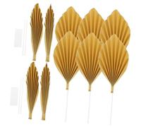 GANAZONO 12pcs Elegant Leaves Cake Decorations Stylish Fan Shaped Paper Inserts for Wedding Birthday and Festival Cakes Safe and