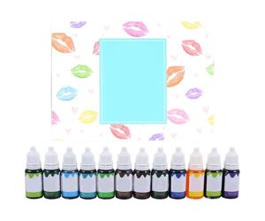 GANAZONO 12pcs Lip Gloss Liquid Color Pigment Set with Natural Vegetarian Pigments and Vitamin C High Concentration Formula for DIY Lip Gloss and Lipstick Making