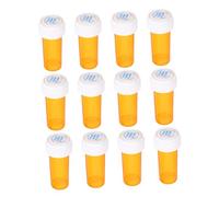 GANAZONO 12pcs Portable Small Transparent Pill Organizer for Travel PP Plastic Medicine Bottles with Clear Design for Easy Medication Management and Compact Storage