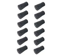 GANAZONO 12pcs Trekking Pole Foot Covers Slip Rubber Tips for Hiking Climbing Compact Shockproof Protectors for Walking Sticks Lightweight Portable Accessories Black