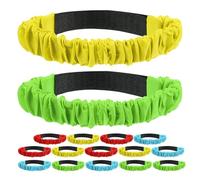 GANAZONO 16pcs Colorful Elastic Three Legged Race Bands for Team Relay Races Backyard Outdoor Fun Games Supplies Easy Fasten Straps for Field Day Party Activities
