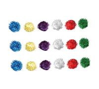 GANAZONO 18pcs Glitter Pom Pom Balls Cat Tinsel Balls Pet for Cat Playthings Toys for Indoor and Christmas for Random Color
