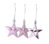 GANAZONO 18Pcs Hanging Christmas Tree Stars Five-pointed Ornaments for Festive Party Decor Hang Stereoscopic Baubles Suitable for Home and Celebration