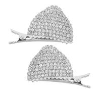 GANAZONO 1pair Cat Ear Hair Clips Rhinestone Cat Hairpins for Halloween Cosplay Parties Everyday Wear Lightweight Versatile Snap Hair Clips for All Hairstyles