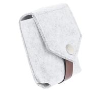 GANAZONO 1Pc Chic Felt Lipstick Storage Bag with Mirror Portable Mini Makeup Organizer for Women Stylish Travel Pouch Outdoor Use Grey Color