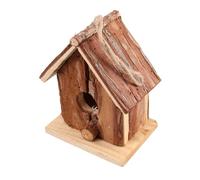 GANAZONO 1pc Garden Bird House Outdoor Double Slanted Design Lightweight Unique Craftsmanship for Birds for Wood Grain Color