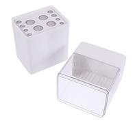 GANAZONO 1pc Makeup Brush Organizer Sliding Lid Cosmetic Storage Box for Dust Desktop Makeup Brush Holder for Clutter Vanity and Personal Care Accessories
