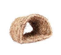 GANAZONO 1Pc Rabbit Nest Handmade Nest for Animals Cozy Tunnel Design Wood Color for Rabbits Guinea Pigs and Other Pets to Play and Rest