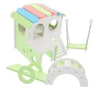GANAZONO 1set Decorative Hamster Hideout Ladder Swing House Bridge and Secluded Resting for Pets Wear-resistant Design for Hamster Play and Exercise