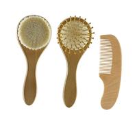 GANAZONO 1Set Hair Brush Massage Cleaning Kit Light Yellow Gentle Washing Brush for Newborn Hair Ergonomic Design for Comfortable Use for Daily Bathing Routine