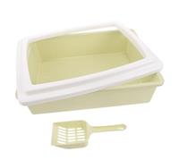 GANAZONO 1set Open Style Cat Litter Box with High Rim for Easy Access Material Prevents Litter Scattering for Indoor Cats and Kittens
