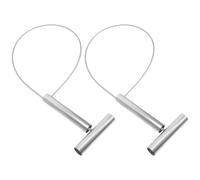 GANAZONO 2 Pcs Metal Pig Holder with Self-locking Rope Snare, Short Handle Livestock Catcher Tool for Pig Farming and Veterinary Equipment