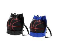 GANAZONO 2 Pcs Oxford Cloth Ball Container Backpack with Thickened Shoulder Straps Anti-Skid Flat Bottom Soccer Mesh Net Pouch for Outdoor Sports Basketball Football Blue and Black