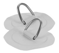 GANAZONO 2 Pcs Stainless Steel D-ring Patch Stickers for Inflatable Boats and Canoes Rust-resistant Carry Accessories with Strong Adhesive White Boat D Ring Patches for Kayaks and Outdoor