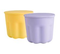 GANAZONO 2 Sets Silicone Makeup Brush Cleaning Bowls with Rinsing Pad Dual Color PP Brush Washing Tool Compact Drying Rack Holder for Easy Cosmetic Cleaner Storage