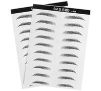 GANAZONO 2 Sheets Waterproof Artificial Eyebrow Patch Fiber Film Material Hair-like Simulation Eyebrow Stickers for Women for Those and Makeup Application