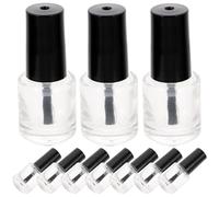 GANAZONO 20PCS 5ML Glass Nail Polish Bottles with Electroplated Aluminum Caps and Brushes, Black Chic Nail Containers for Home and Salon Manicure