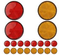 GANAZONO 20PCS Bike Reflectors Front and Rear Round Reflective Safety Markers for Bicycle Spokes and Gate Posts, Small Circle Reflectors for Night Cycling and Vehicle Warning