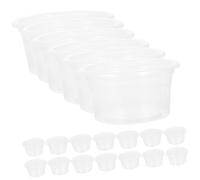 GANAZONO 20pcs Compact Reptile Feeding Dishes Transparent Reusable Food and Water Bowls for Turtles Lizards Snakes and More for and Habitat Setup