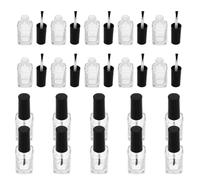 GANAZONO 20pcs Empty Polish Bottle Nail Polish Storage Glass Sample Bottles Brush Cap for Nail Art Salon Use