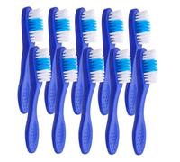 GANAZONO 20pcs Secure Manual Toothbrush Short Handle Oral Cleaning Brush for High Security Environments Individually Packaged for Prisons and Detention Centers Blue