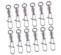 GANAZONO 20pcs Stainless Steel Fishing Swivel Connectors Flexible Rotation Lure Accessories for Anglers Durable Fishhook Connector with High Velocity Performance