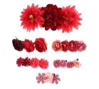 GANAZONO 21pcs Artificial Flower Hair Clips Bohemian Hair Accessories Hawaiian Flower Claw Clips for Brides Beach Wedding Party