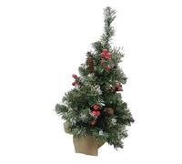GANAZONO 24-Inch Mini Christmas Tree Decor with Red Berries and Pine Cones, 60Cm Artificial Xmas Tree for Holiday Festival Scene and Home Decoration