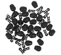 GANAZONO 25pcs Black Fishing Connector Beads Feeder Hook Link for Carp Anglers Lightweight Portable Rust-resistant Freshwater Tackle Accessories