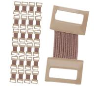 GANAZONO 25pcs Elastic Clips Set with Stretch Metal Clasps, Replaceable Wrap Fastener for Compression Fixing, Nursing and First Aid Use, Light Brown Color