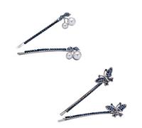 GANAZONO 2pairs Butterfly Rhinestone Hair Clips Women Hair Barrettes No Crease for Wedding Guests Girls Adults and Boys and Girls