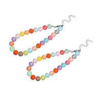 GANAZONO 2pcs Adjustable Beaded Dog Collar Candy Colors Lightweight Comfortable Pet Necklace for Puppies Small Dogs with Secure Fit Buckle for Photography Social Media and Everyday Wear
