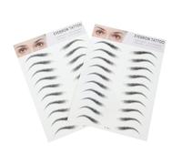 GANAZONO 2Pcs Artificial Eyebrow Transfer Stickers Imitation Hair Like Brow Tool for Men Women Easy to Apply for Sparse Brows Painless Black