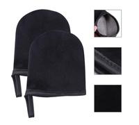 GANAZONO 2Pcs Black Small Self Tanning Mitts Applicator Gloves for Face and Body, Velvet Fabric Tanning Gloves for Even Self Tan Application and Skin Care