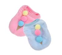 GANAZONO 2Pcs Bunny Vest Pet Clothing Cute Ice Cream Pattern Apparel for Rabbits Ferrets and Pets Comfortable Breathable Costumes for Unforgettable Occasions Xxs Blue Pink