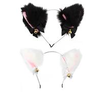 GANAZONO 2pcs Cat Ears and Tail Adult Stylish Hairband Dressing up Hair Hoop Festival Party Headwear