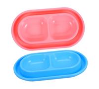 GANAZONO 2pcs Cat Food and Water Bowl Non Slip Feeding Dish for Cats and Small Dogs Elegant Design with Dual Compartment Easy to Clean Feeding Bowls for Home Apartment