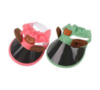 GANAZONO 2pcs Cat Sun Hat Floppy Wide-brimmed Pet Sunshade for Outdoor Photo Shoots Breathable Design for Small Dogs Kittens Adjustable Tie