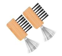 GANAZONO 2pcs Comb Cleaning Brush with Metal and Wood, Compact and Portable Cleaning Rake for Efficient Hairbrush and Ikebana Flower Frog Maintenance at Home and Travel