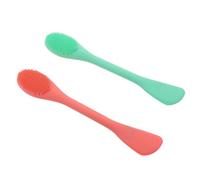 GANAZONO 2pcs Dual-Head Silicone Face Brush Manual Facial Cleansing Brush and Mask Scraper for Deep Pore Cleaning Exfoliating Massaging Skin Care Tool with Stimulation for All Skin Types