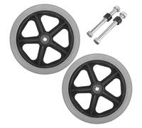 GANAZONO 2Pcs Durable Wheelchair Front Wheels Replacement Solid Tyres for Drive Wheelchairs Heavy Duty Wear Resistant Easy Install Practical Design for Long Term Use