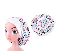 GANAZONO 2pcs Elastic Sleeping Hat Creative Wide Brim for Boys and Colorful Pineapple Round Dot Patterns Comfortable Sleep Bonnet for Hair Protection