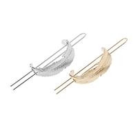 GANAZONO 2pcs Elegant Hair Cuff Bun Holders for Women Stylish Irregular Tree Leaf Design Smooth Finish for Updos and Buns Includes Gold Silver Hairpin